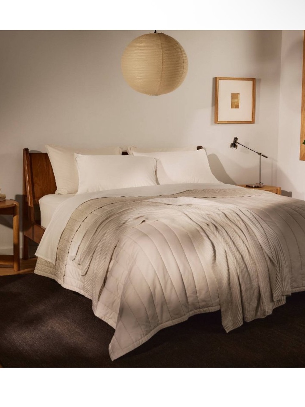 Parachute Target King/California King Cotton Quilt Parchment & Natural Stripe